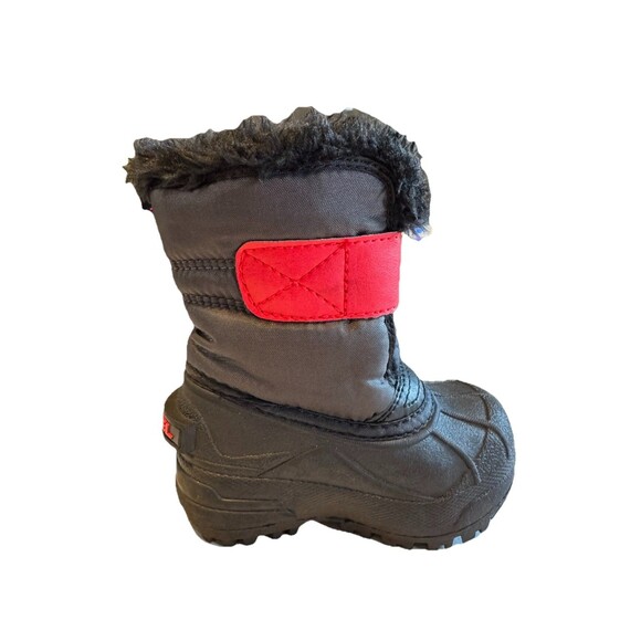 Sorel Toddler Black Red Winter Snow Commander Boots Fleece Lining Size 6 - Picture 5 of 13